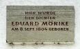 Gedenktafel an Mörikes Ludwigsburger Geburtshaus