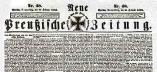 Titelseite der »Kreuzzeitung« vom 26. Februar 1863